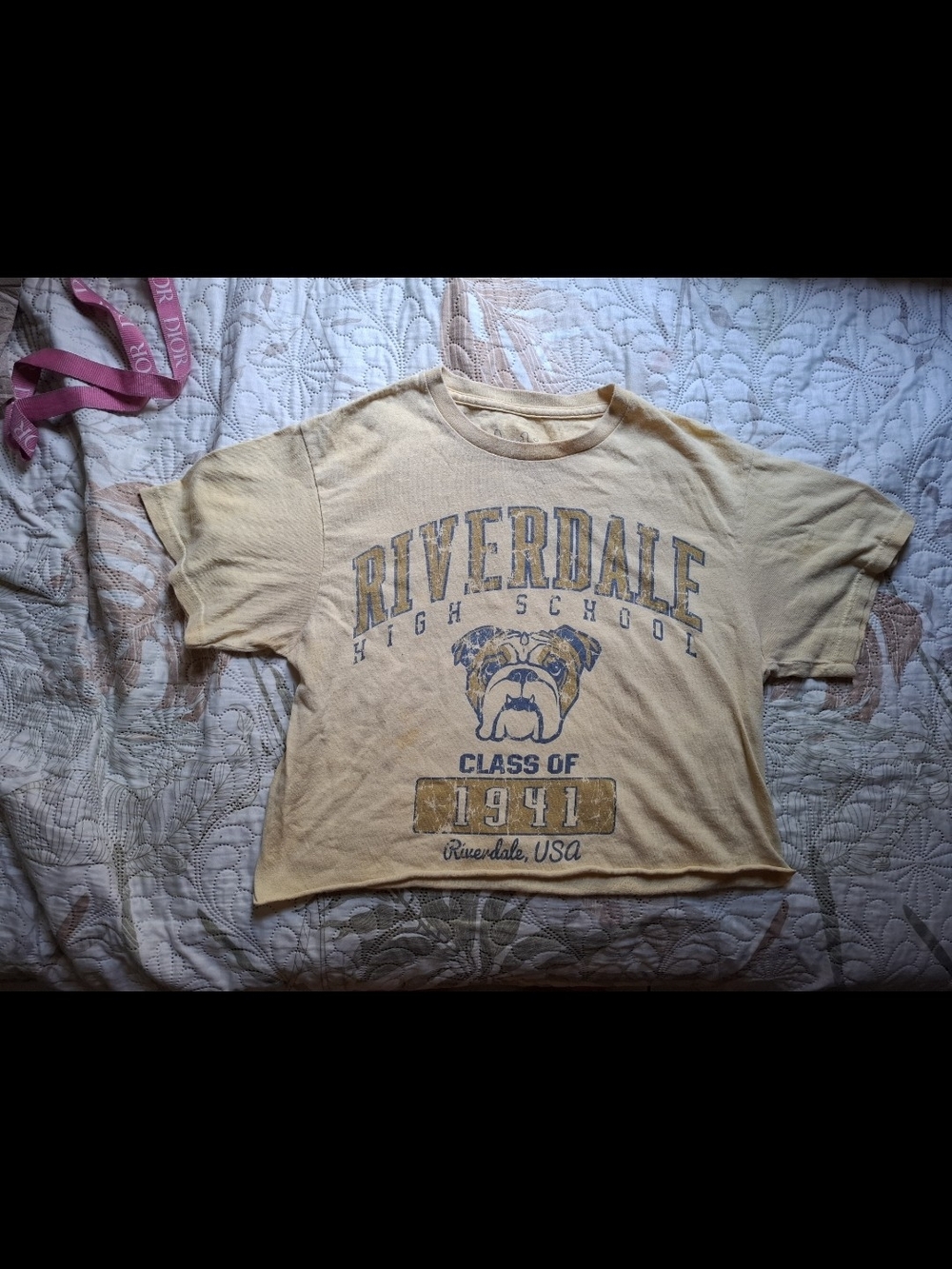 High School Yellow Graphic Junior Girl Tee